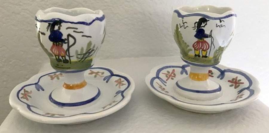Mistral Blue (Round) Single Egg Cup by Quimper-1