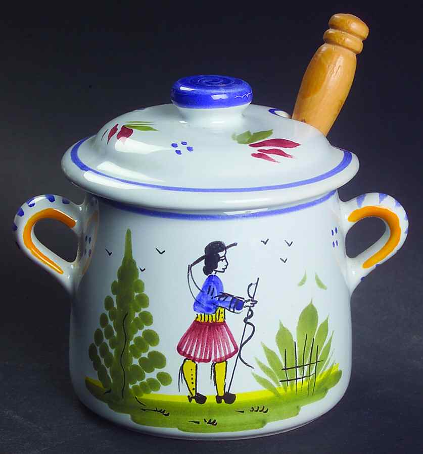 Mistral Blue (Round) Jam/Jelly & Lid by Quimper-1