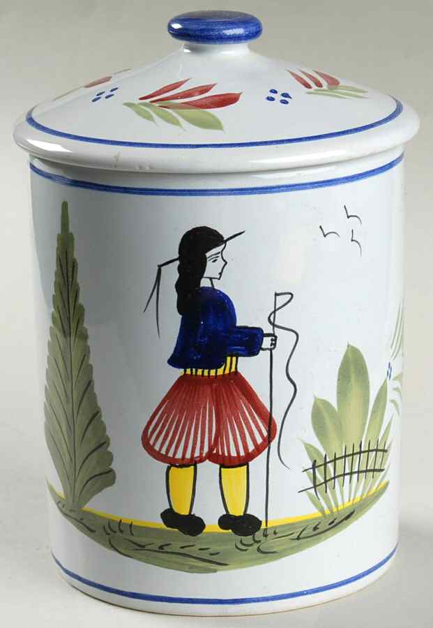 Mistral Blue (Round) Medium Canister & Lid by Quimper-1