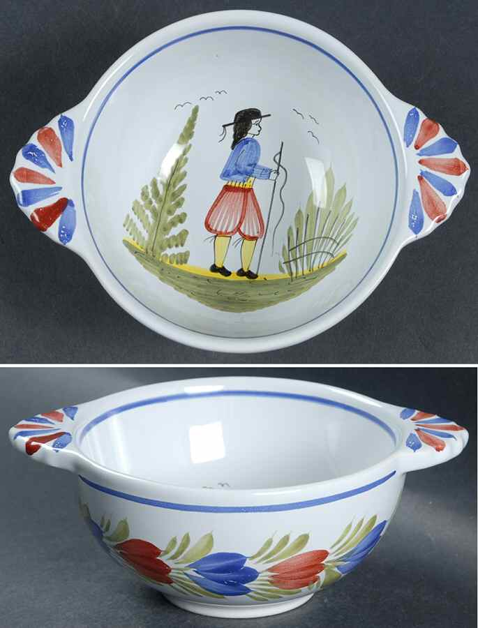 Mistral Blue (Round) Lugged Cereal Bowl by Quimper-1