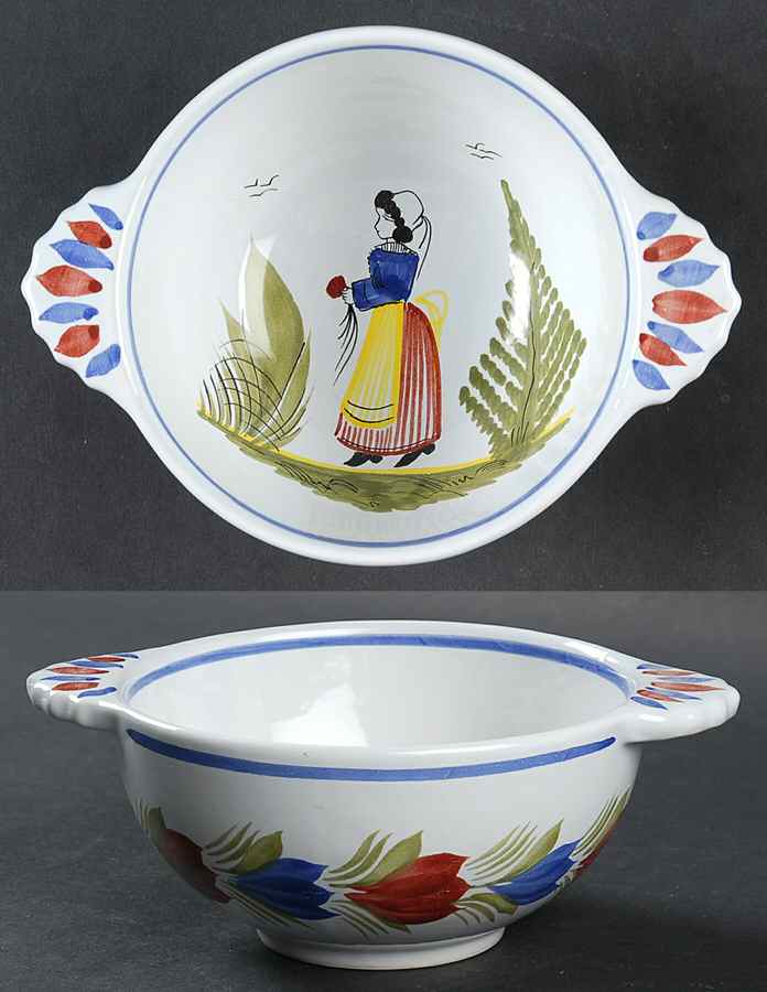 Mistral Blue (Round) Lugged Cereal Bowl by Quimper-1