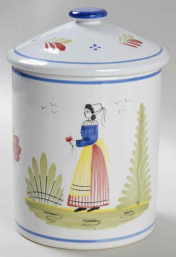 Mistral Blue (Round) Large Canister & Lid by Quimper-1