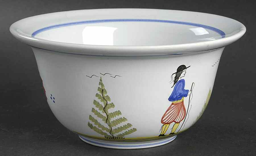 Mistral Blue (Round) 6" Round Vegetable Bowl by Quimper-1
