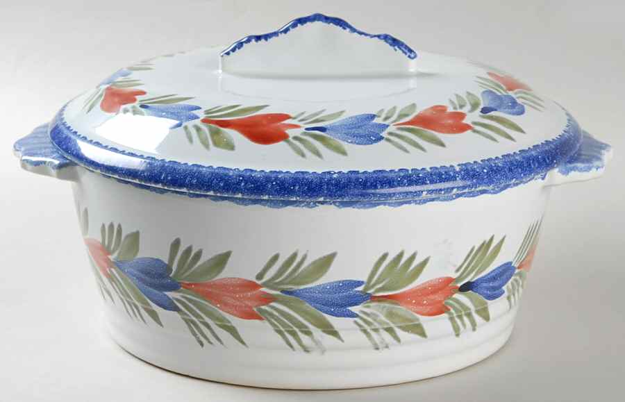 Mistral Blue (Round) 1.5 Qt Round Covered Casserole by Quimper-1