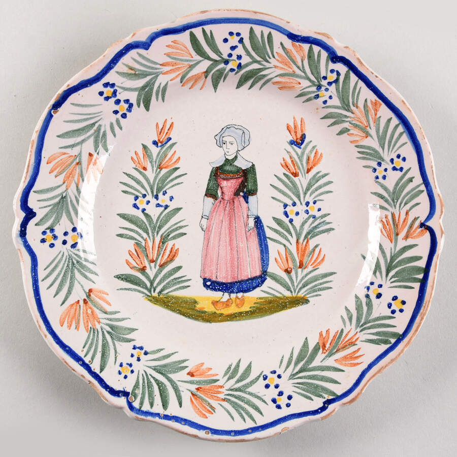 Paysan Salad Plate by Quimper-1