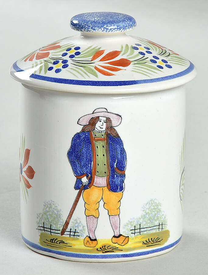 Paysan Mustard Jar & Lid by Quimper-1