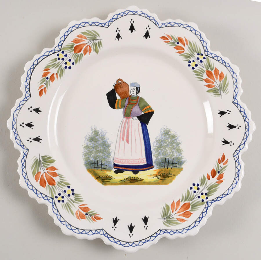 Paysan Scalloped Dinner Plate by Quimper-1