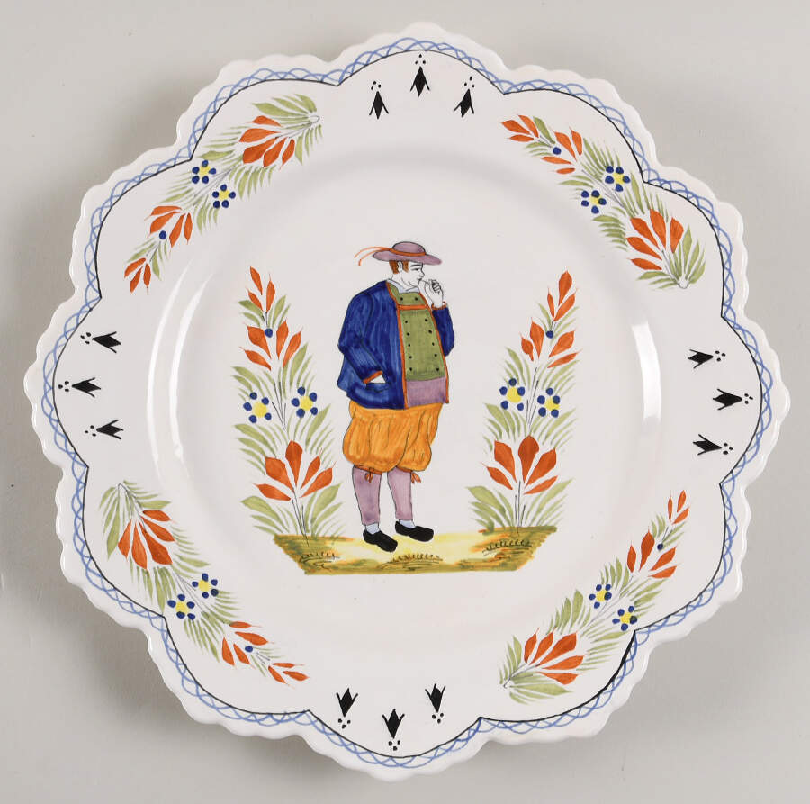 Paysan Scalloped Dinner Plate by Quimper-1