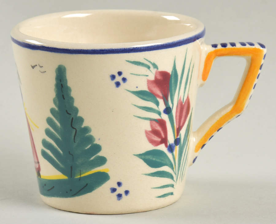 Petit Breton Flat Demitasse Cup by Quimper-1
