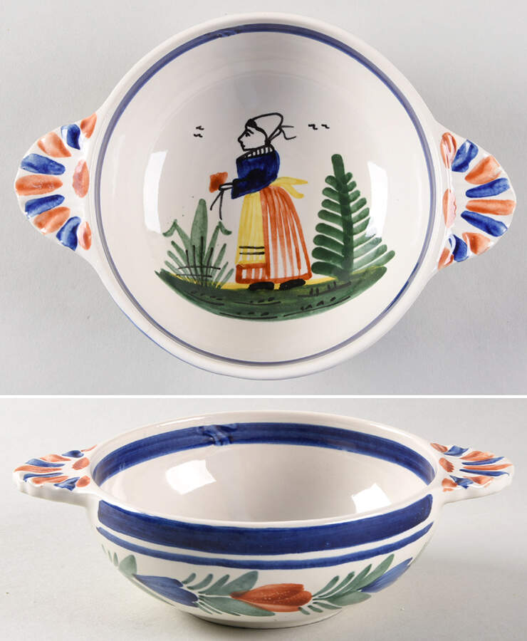 Petit Breton Lugged Cereal Bowl by Quimper-1