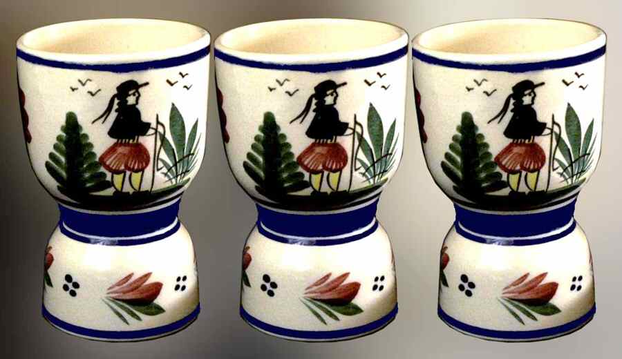 Petit Breton Double Egg Cup by Quimper-1