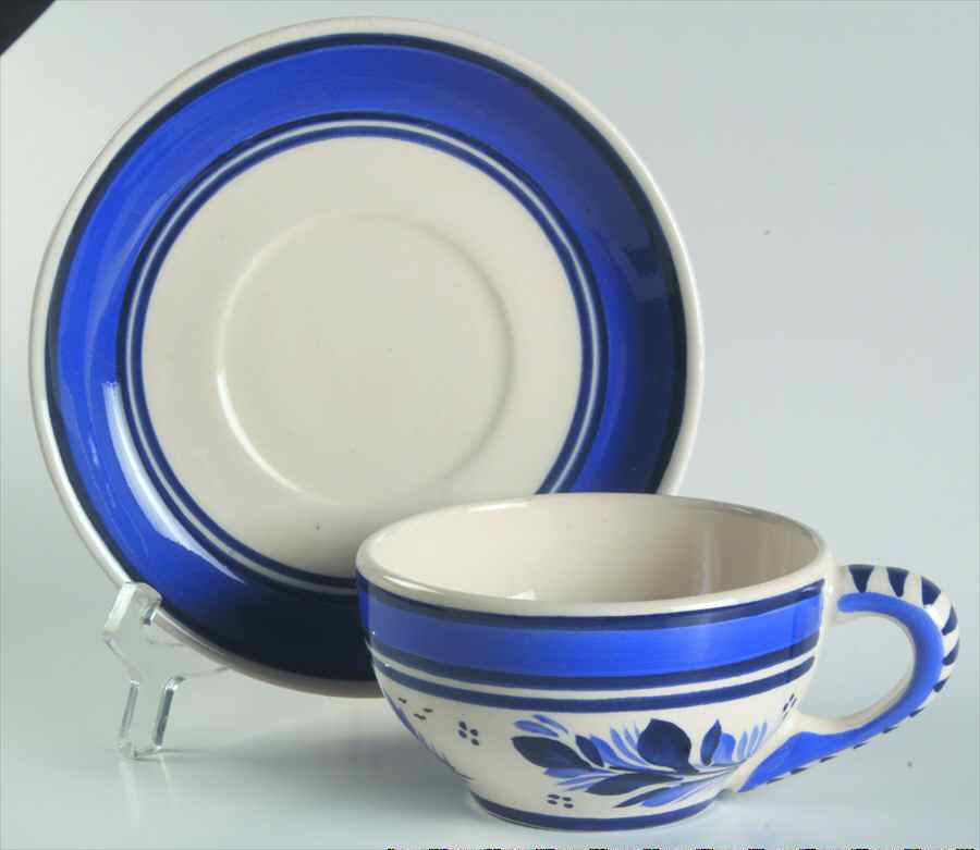 QUI5 Flat Cup & Saucer Set by Quimper-1