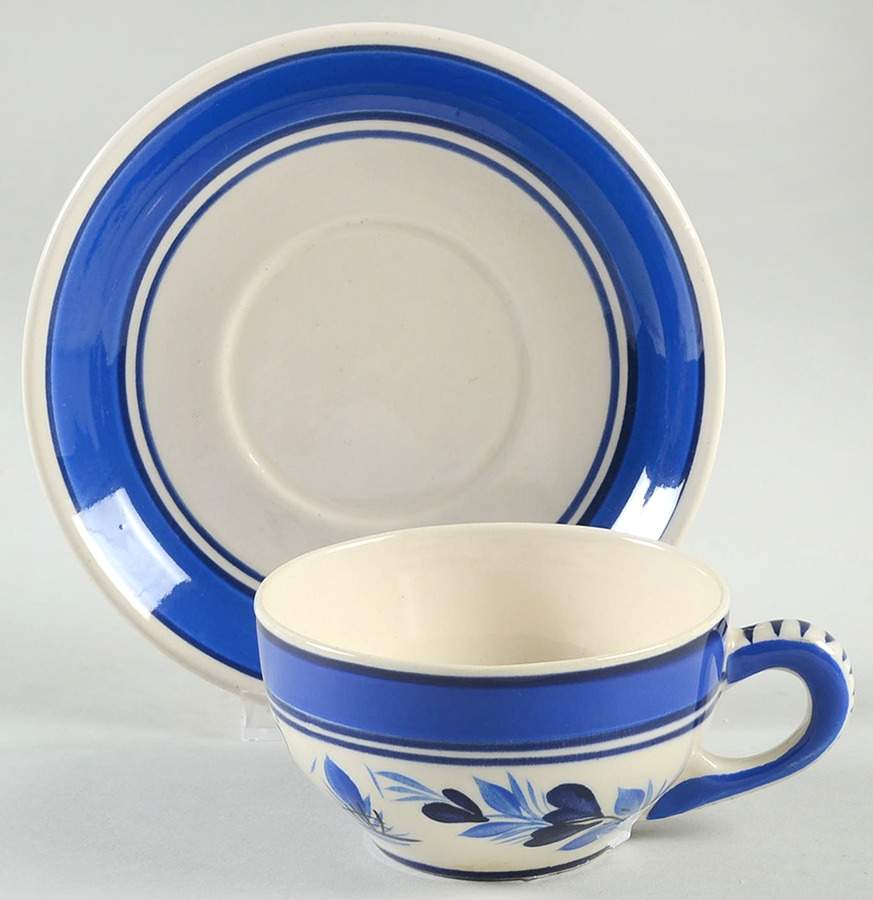 QUI5 Flat Cup & Saucer Set by Quimper-1