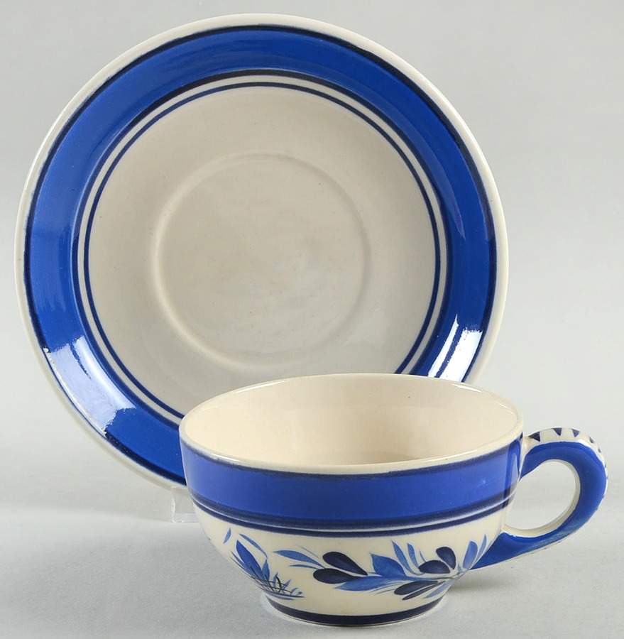 QUI5 Flat Cup & Saucer Set by Quimper-1