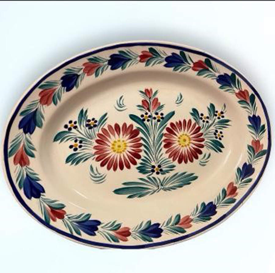 QUI7 13" Oval Serving Platter by Quimper-1