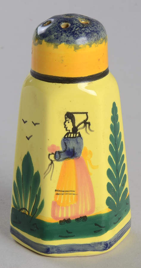 Soleil Yellow (Octagonal, Lady) Pepper Shaker by Quimper-1