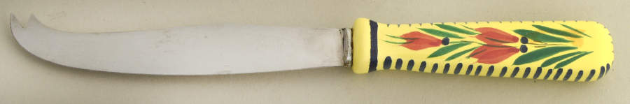 Soleil Yellow (Octagonal, Lady) Cheese Knife with Stainless Blade by Quimper-1