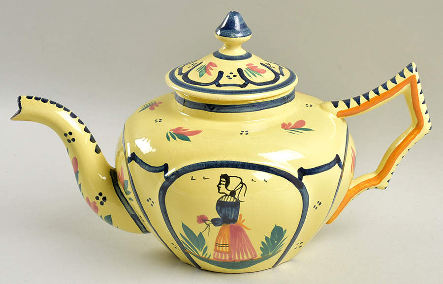 Soleil Yellow (Octagonal, Lady) Teapot & Lid by Quimper-1