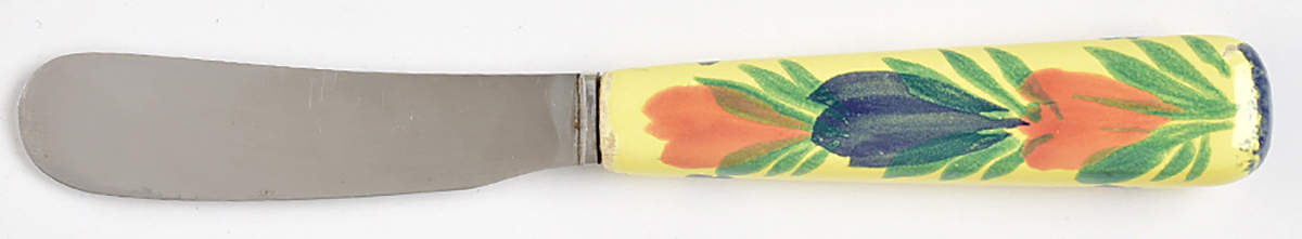 Soleil Yellow (Octagonal, Lady) Hollow Handle Master Butter Knife by Quimper-1