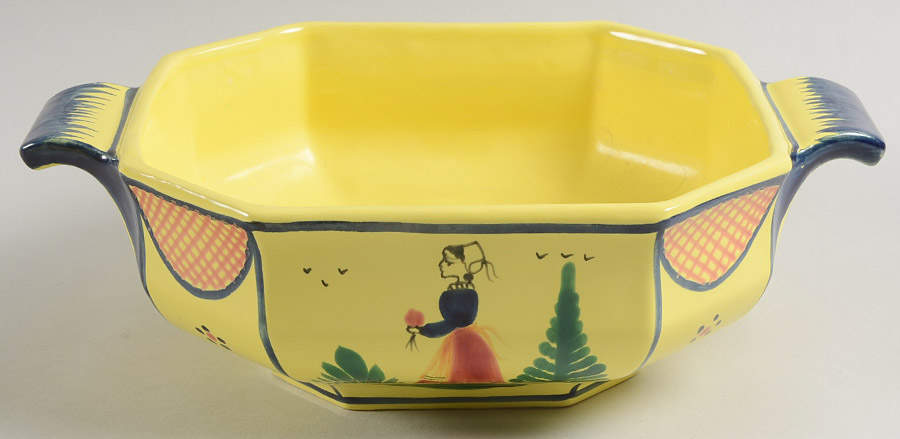 Soleil Yellow (Octagonal, Lady) Lid for Octagonal Vegetable by Quimper-1