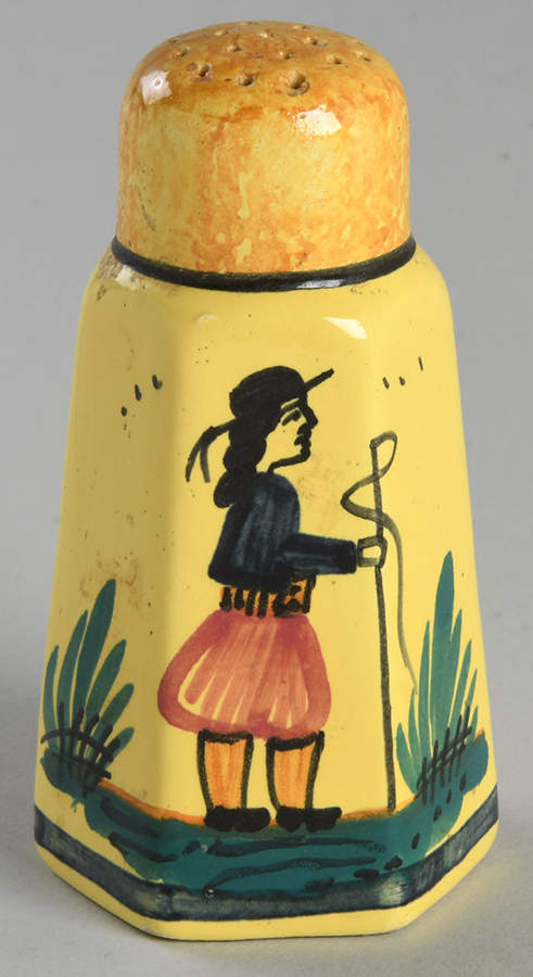 Soleil Yellow (Octagonal, Lady) Pepper Shaker by Quimper-1