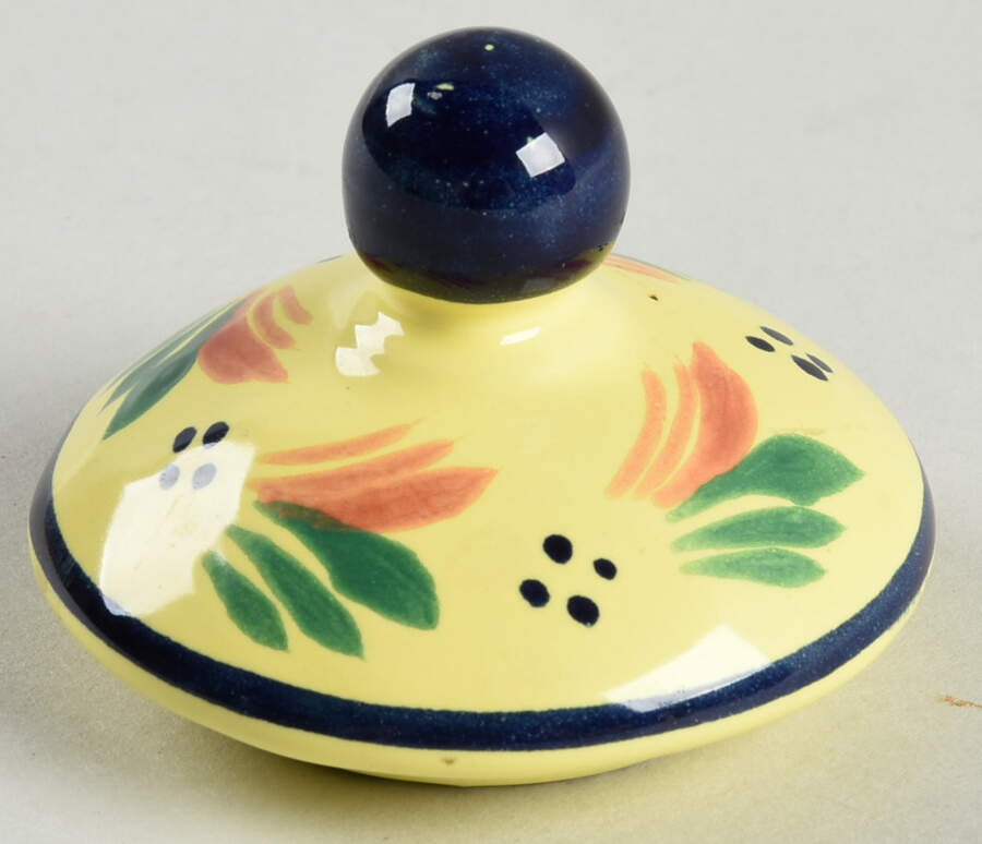 Soleil Yellow (Octagonal, Lady) Lid for Mini Sugar Bowl by Quimper-1