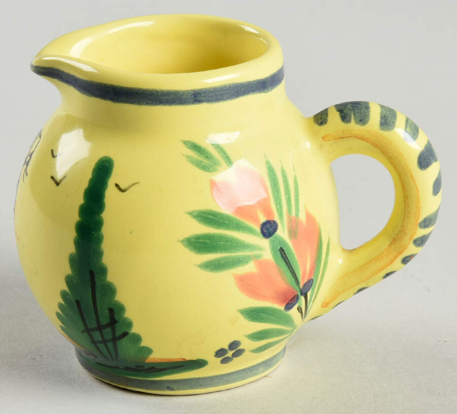 Soleil Yellow (Octagonal, Lady) Mini Creamer by Quimper-1