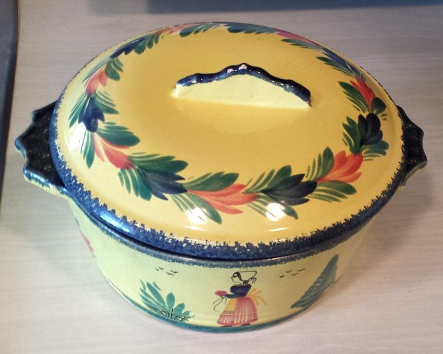 Soleil Yellow (Round) 1.5 Qt Round Covered Casserole by Quimper-1