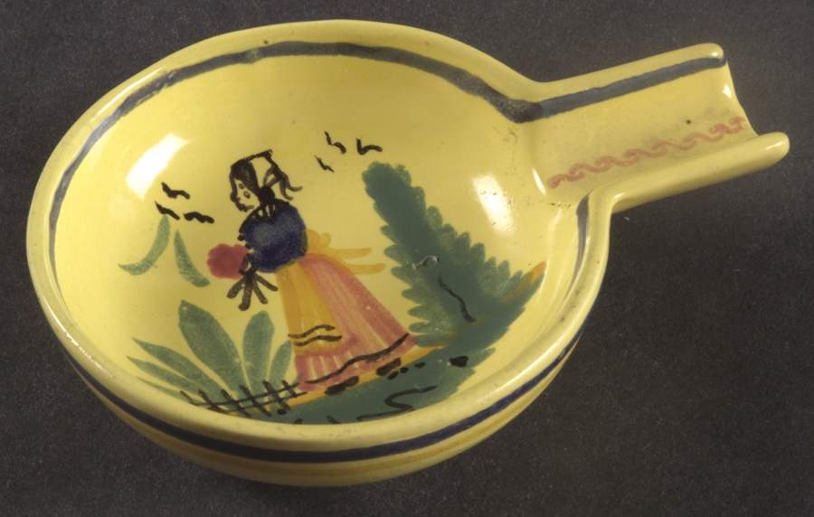 Soleil Yellow (Octagonal, Lady) 4" Ashtray by Quimper-1