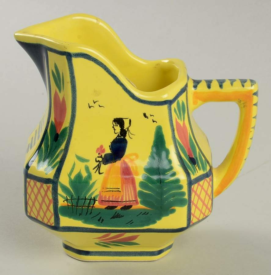 Soleil Yellow (Octagonal, Lady) Mini Creamer by Quimper-1