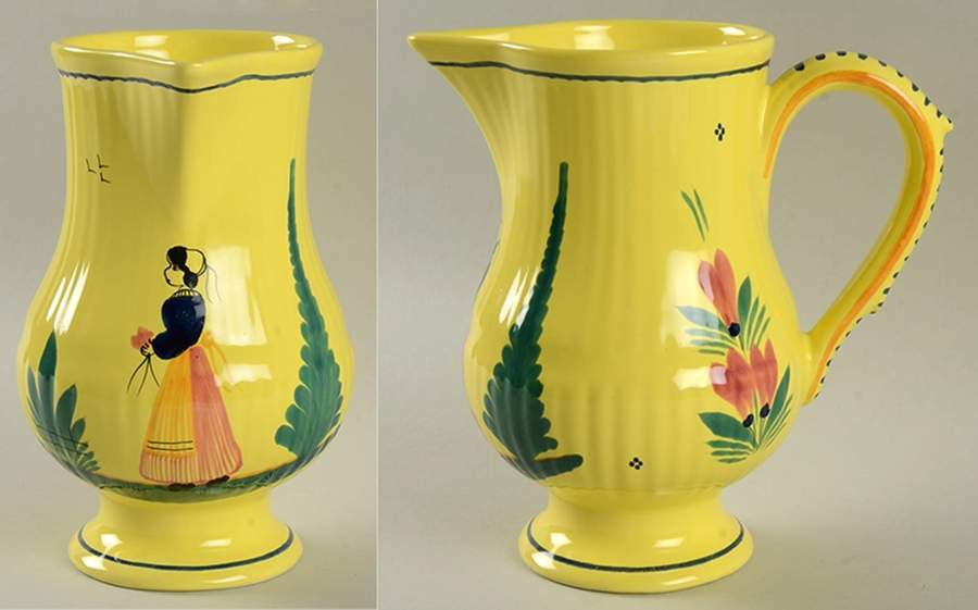 Soleil Yellow (Octagonal, Lady) 40 Oz Pitcher by Quimper-1