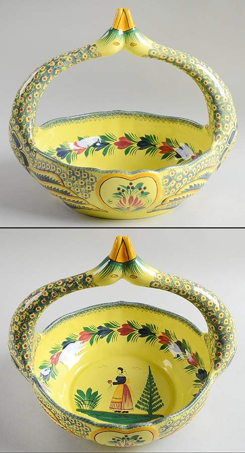 Soleil Yellow (Octagonal, Lady) Swan Basket by Quimper-1