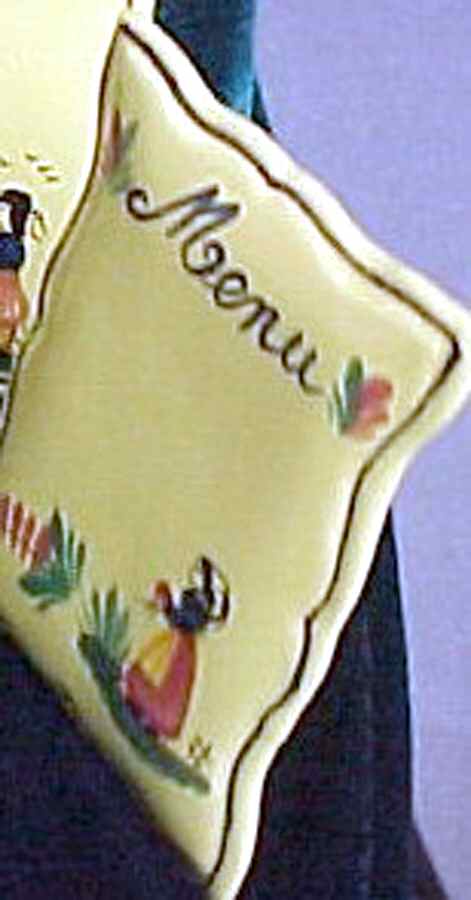 Soleil Yellow (Octagonal, Lady) Menu Plaque by Quimper-1