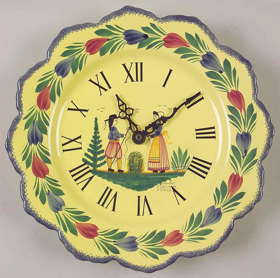 Soleil Yellow (Octagonal, Lady) Hanging Wall Clock by Quimper-1