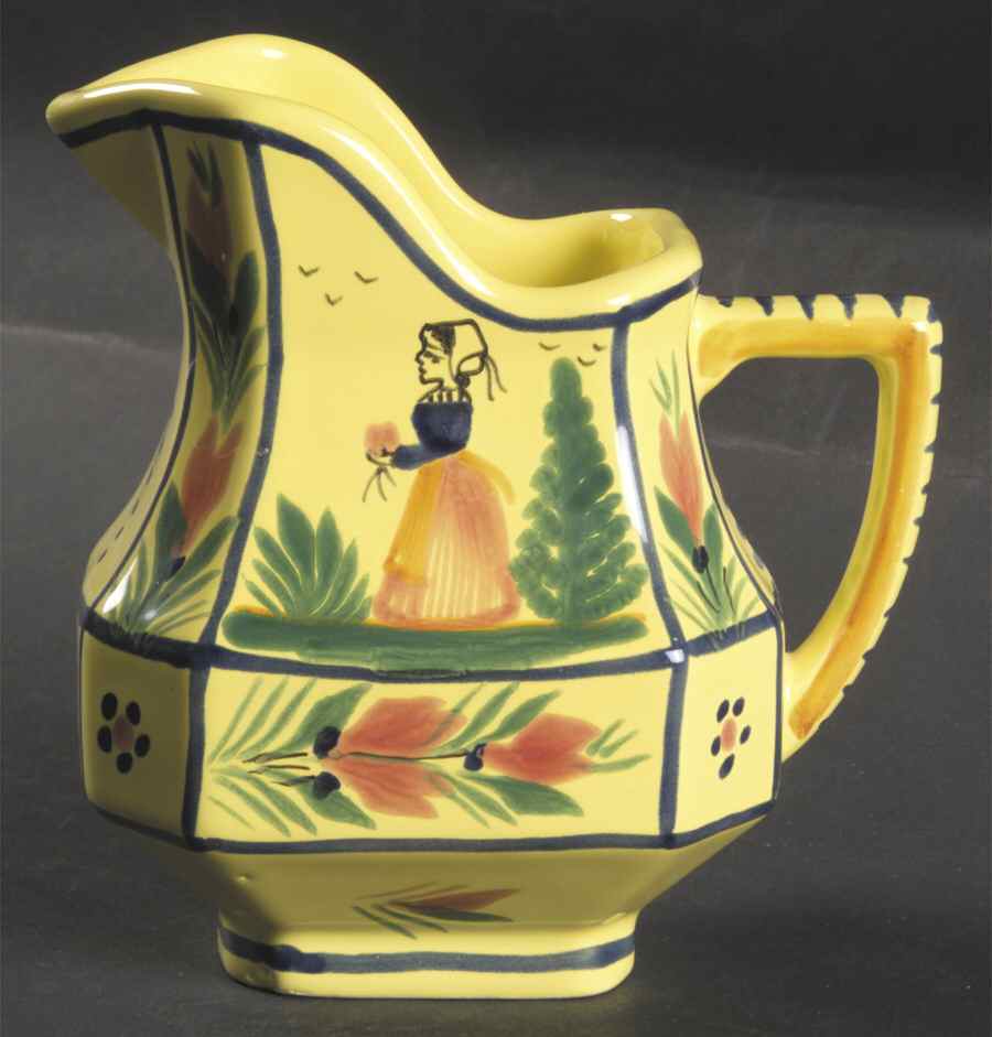 Soleil Yellow (Octagonal, Lady) Creamer by Quimper-1