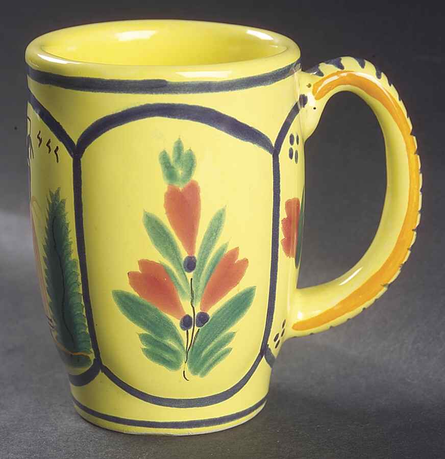 Soleil Yellow (Octagonal, Lady) Accent Mug by Quimper-1