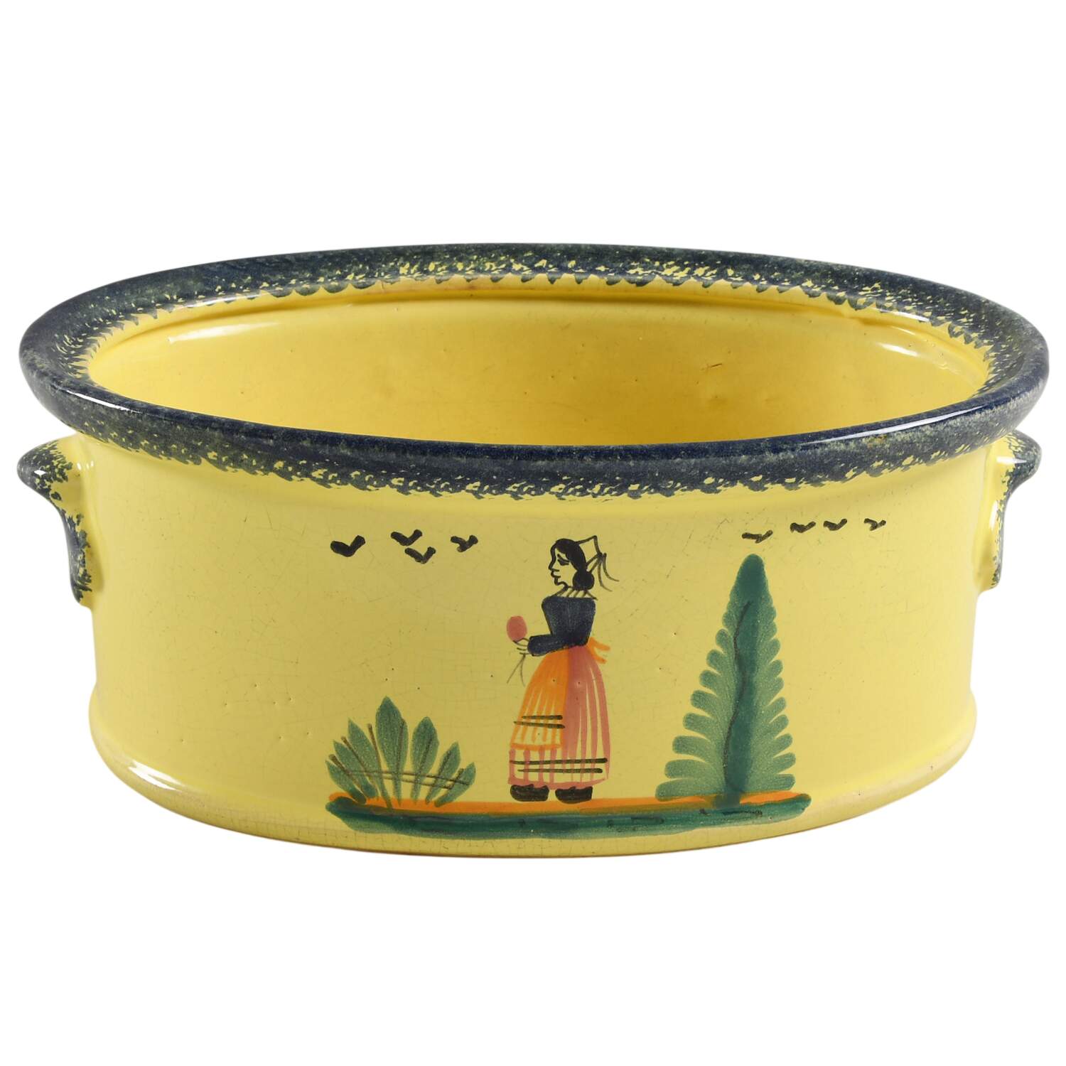 Soleil Yellow (Round) 1.75 Quart Oval Casserole No Lid by Quimper-1