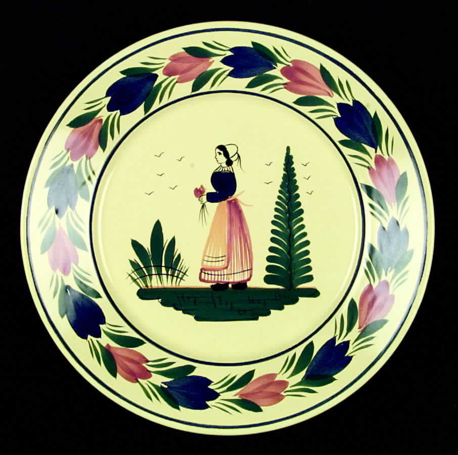 Soleil Yellow (Round) Dinner Plate by Quimper-1