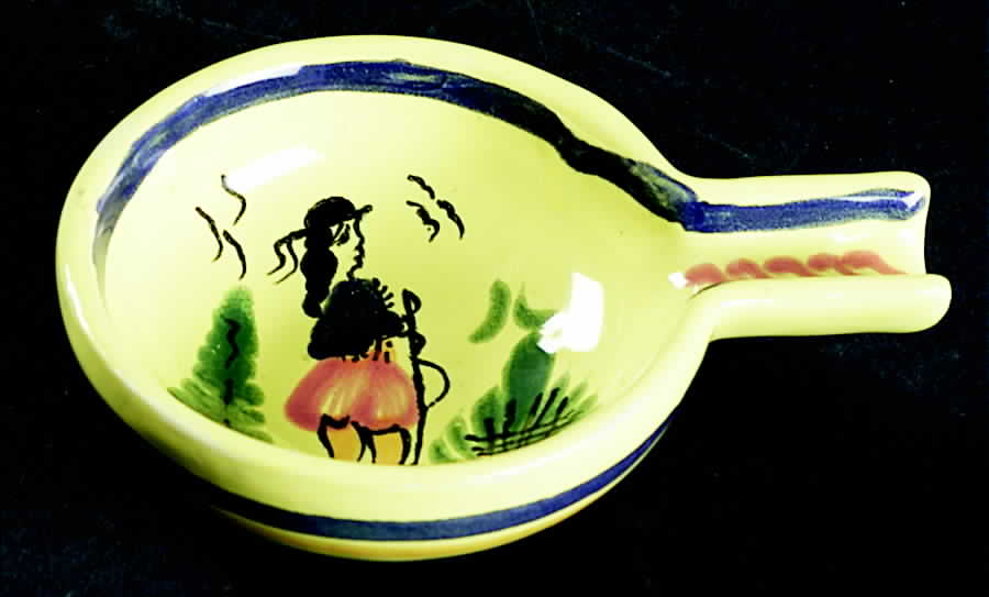 Soleil Yellow (Round) Small Ashtray by Quimper-1