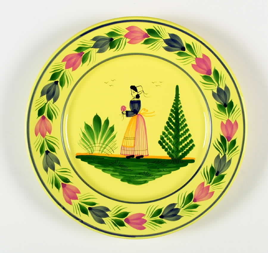 Soleil Yellow (Round) Large Luncheon Plate by Quimper-1