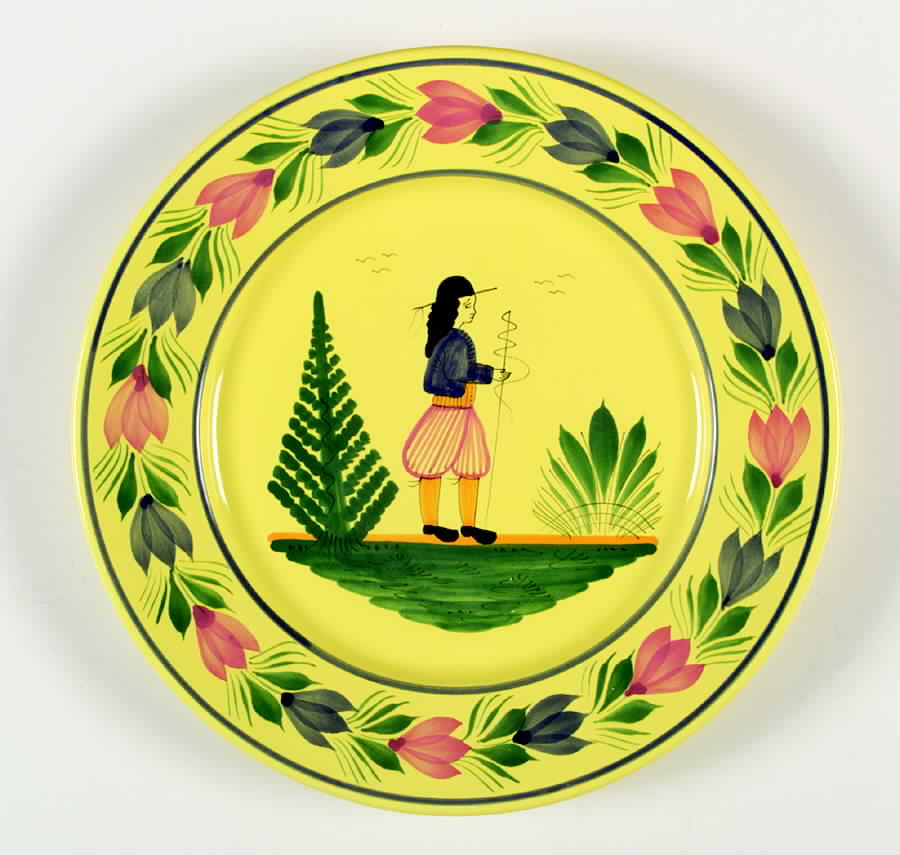 Soleil Yellow (Round) Large Luncheon Plate by Quimper-1