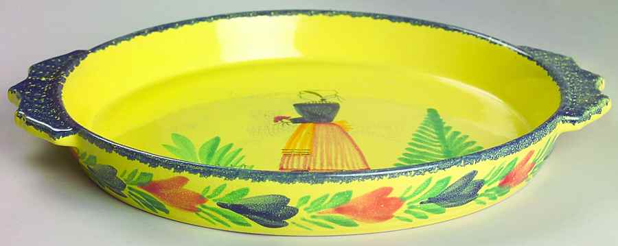 Soleil Yellow (Round) 12" Quiche by Quimper-1
