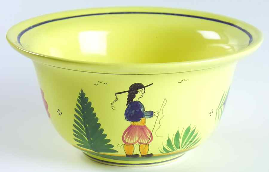 Soleil Yellow (Round) 6" Round Vegetable Bowl by Quimper-1