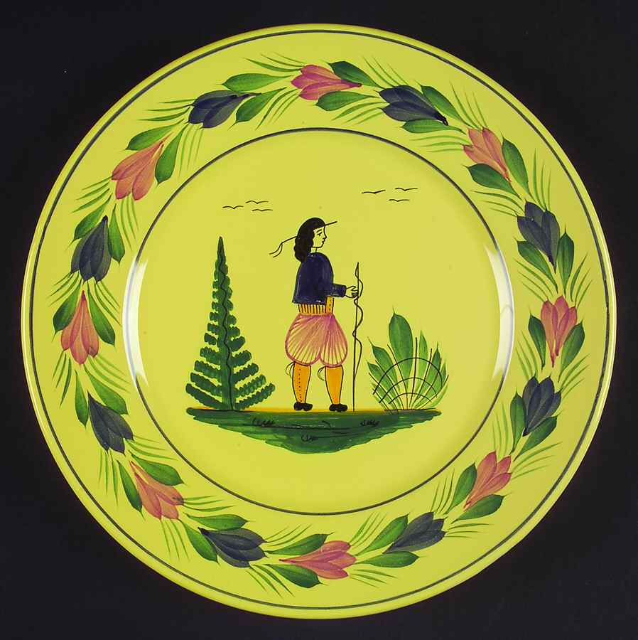 Soleil Yellow (Round) Dinner Plate by Quimper-1
