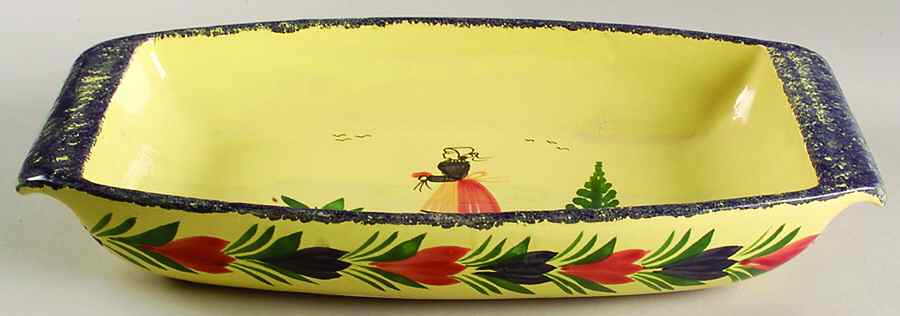 Soleil Yellow (Round) 13"  Rectangular Baker by Quimper-1