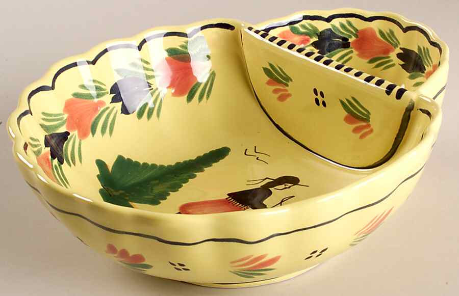 Soleil Yellow (Round) Strawberry Serving Bowl by Quimper-1