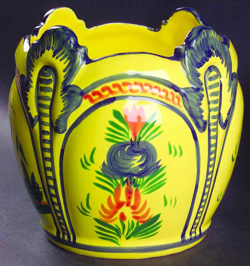 Soleil Yellow (Round) 5" Cachepot by Quimper-1