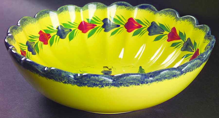 Soleil Yellow (Round) 10" Round Vegetable Bowl by Quimper-1