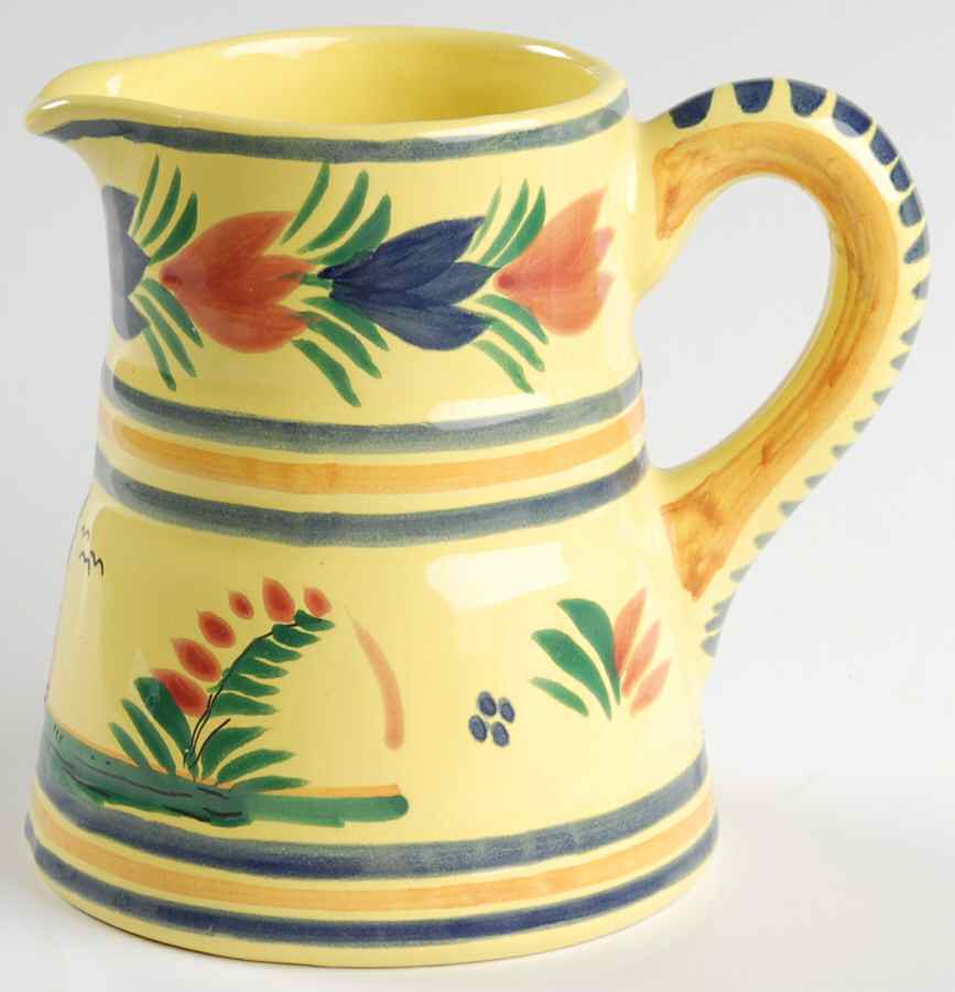 Soleil Yellow (Round) 10 Oz Pitcher by Quimper-1