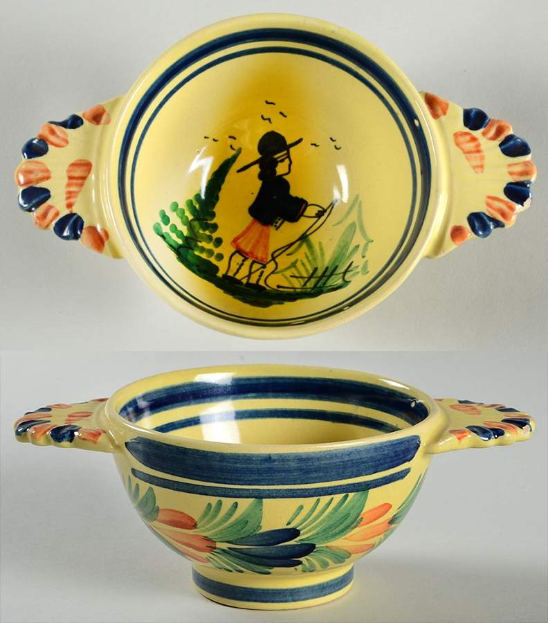 Soleil Yellow (Round) Lugged Cereal Bowl by Quimper-1
